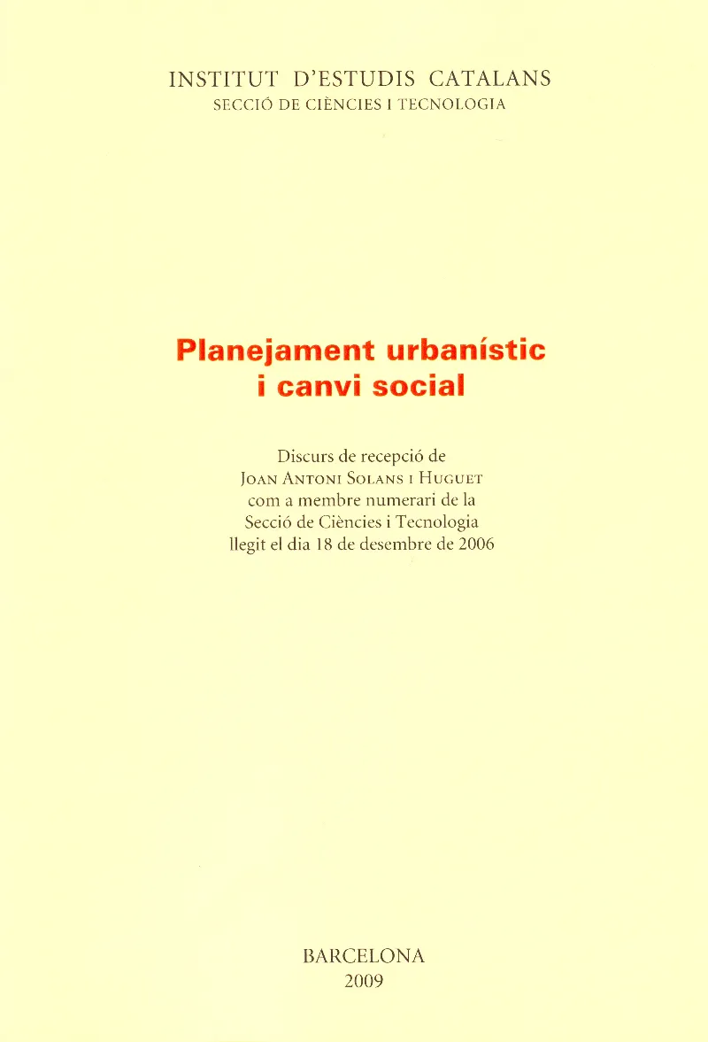 Planejament urbanístic i canvi social