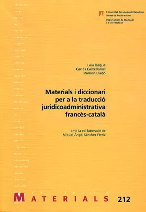 Materials i diccionari per a la traducció juridicoadministrativa francès-català
