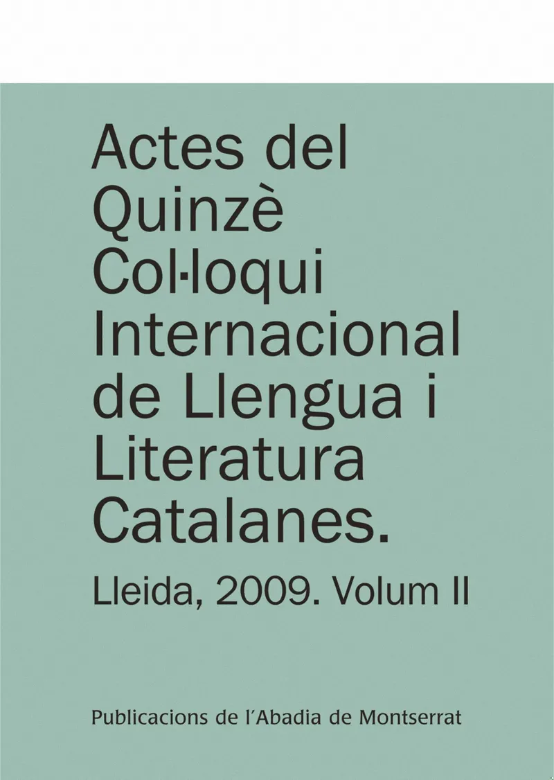 ACTES DEL QUINZE COL.LOQUI INTERNACIONAL DE LLENGU