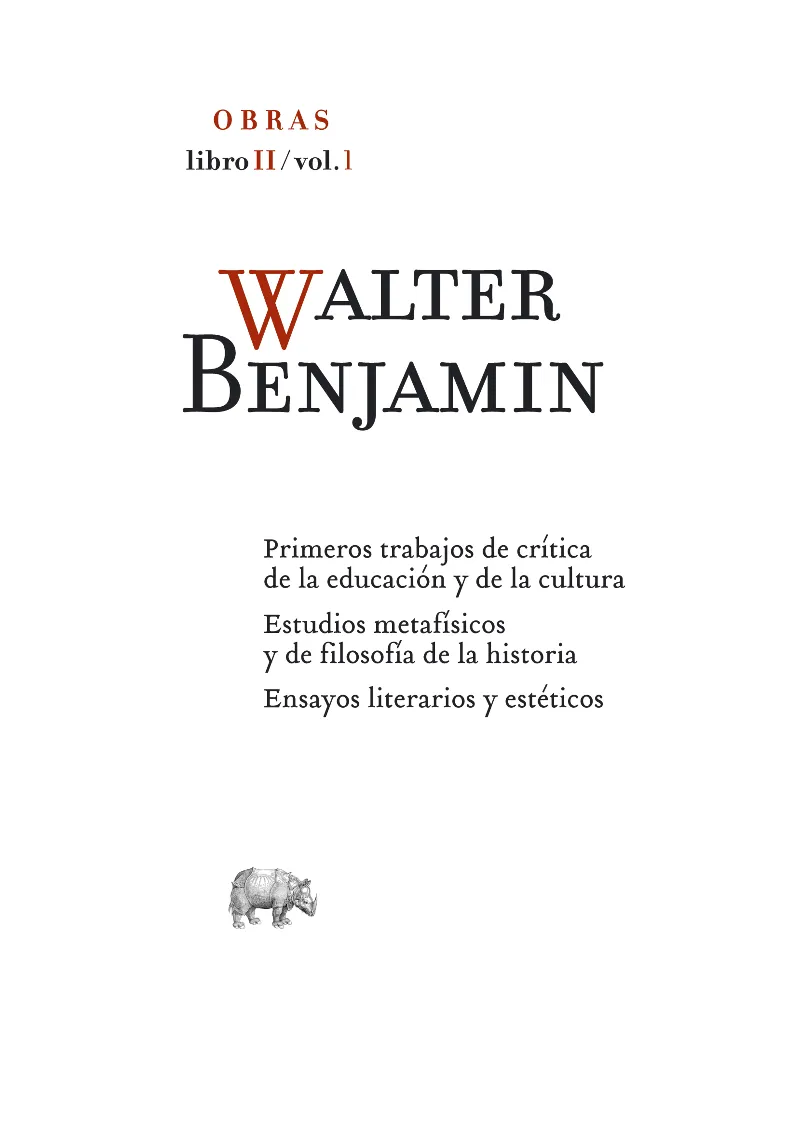 WALTER BENJAMIN OBRAS LIBRO 2 VOL 1