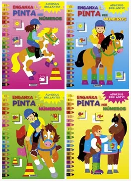 Enganxa i pinta per numeros (4 títols)