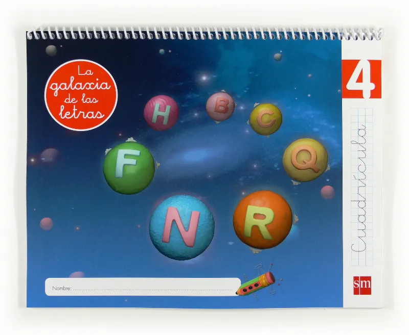LECTOESCRITURA LA GALAXIA DE LAS LETRAS 5 AÑOS NIVEL 4 CUADRÍCULA 12