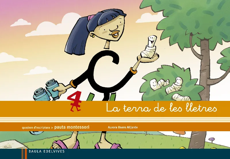 Quadern 4 d¿escriptura (Pauta Montessori) la terra de les lletres