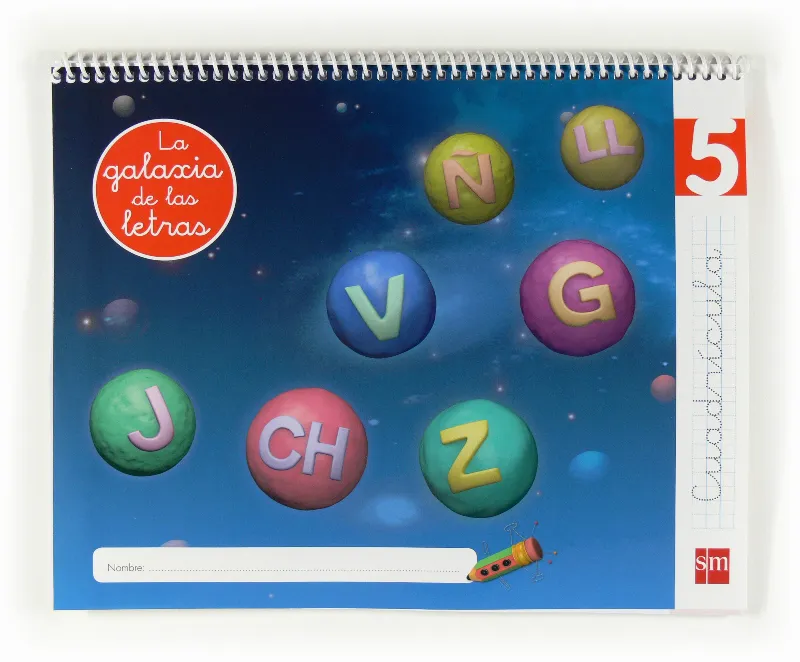 LECTOESCRITURA LA GALAXIA DE LAS LETRAS 5 AÑOS NIVEL 5 CUADRÍCULA 12
