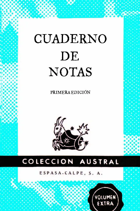Cuaderno de notas azul 9x14cm