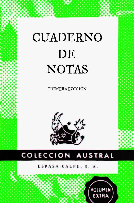 Cuaderno de notas verde 9x14cm