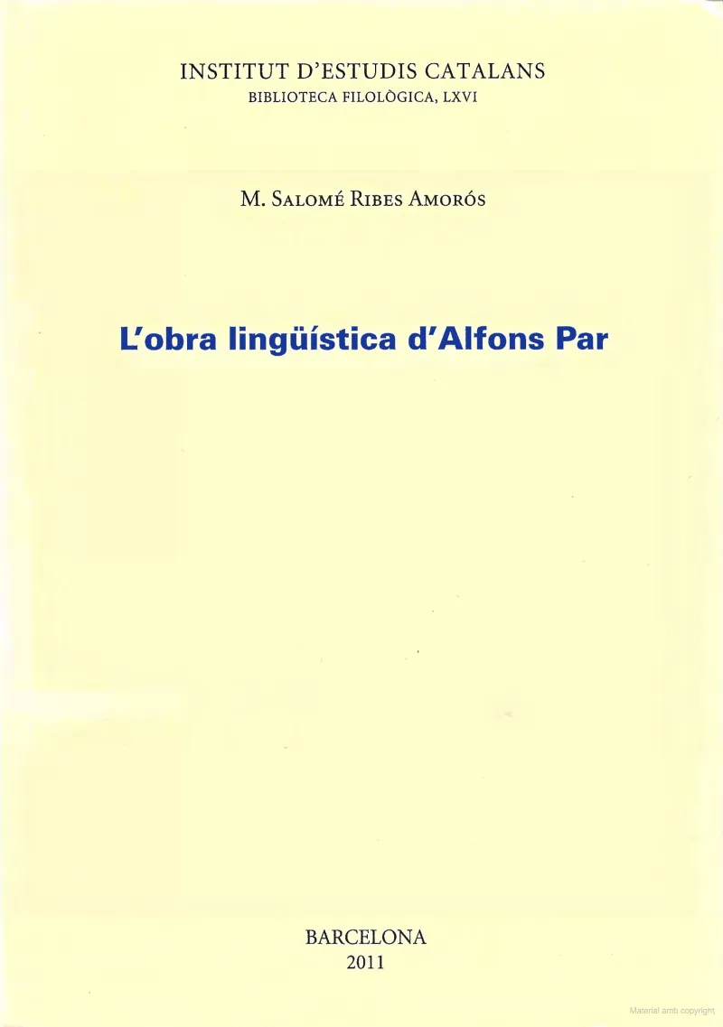 L'Obra lingüística d'Alfons Par