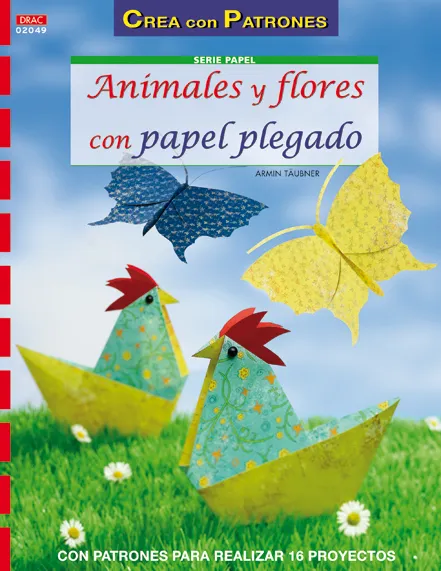 Animales y flores con papel plegado