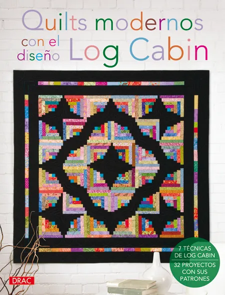 Quilts modernos con el diseño Log Cabin