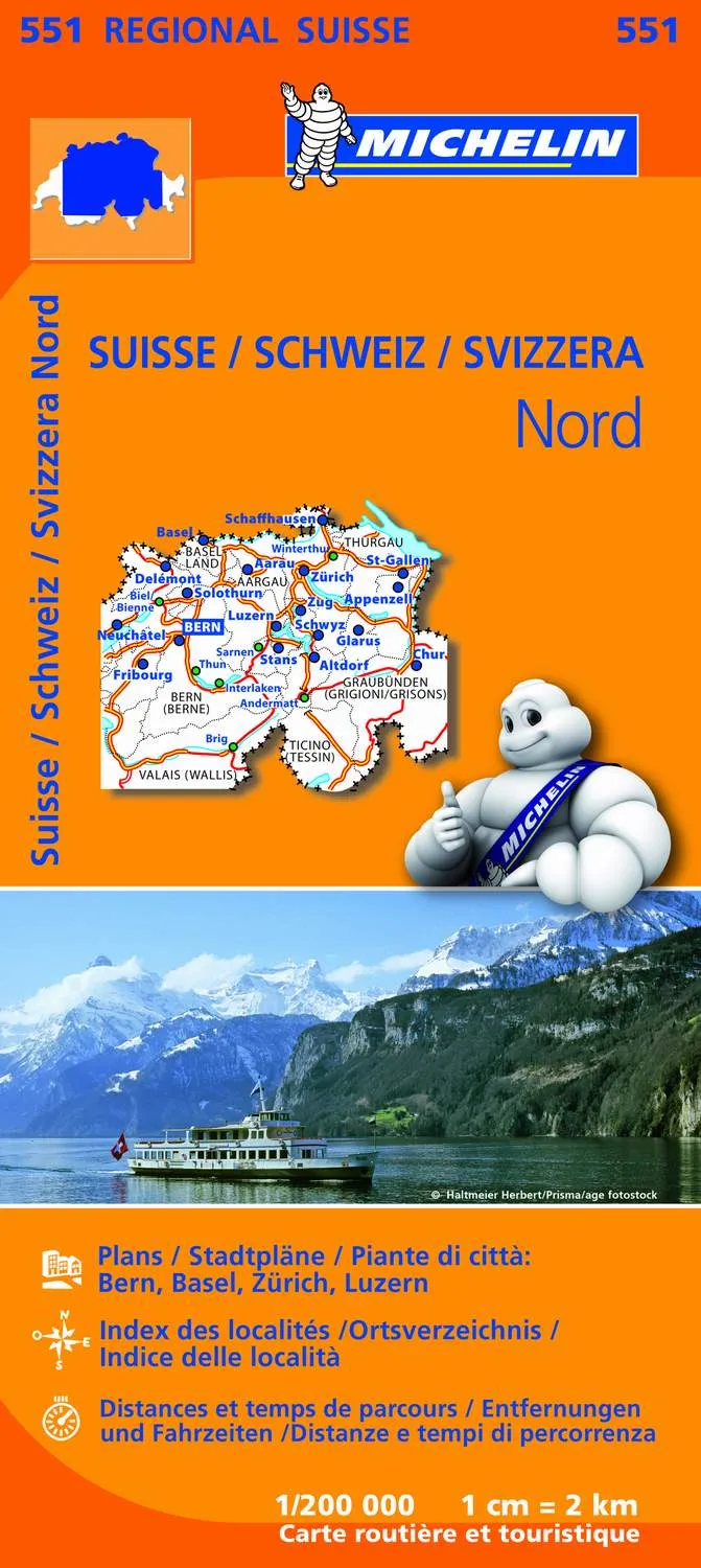 Mapa Regional Suisse Nord/ Schweiz Nord/ Svizzera Nord