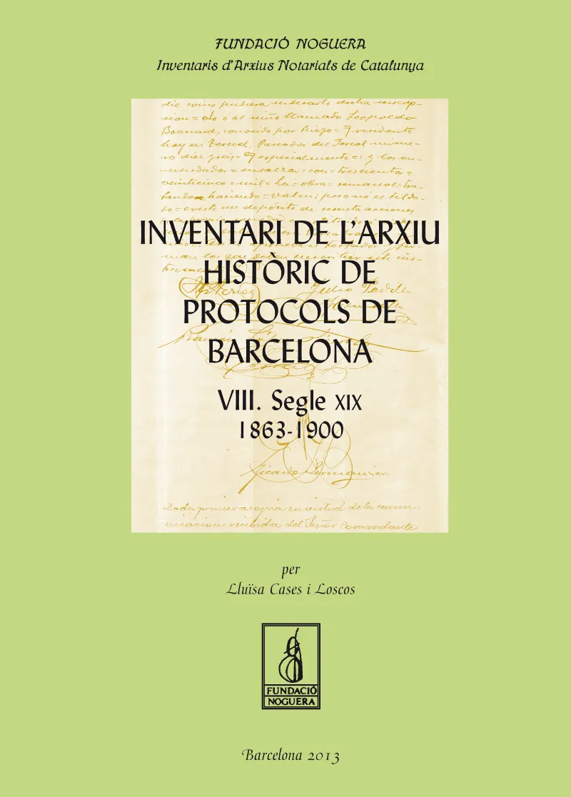 Inventari de l'arxiu històric de protocols de Barcelona VIII