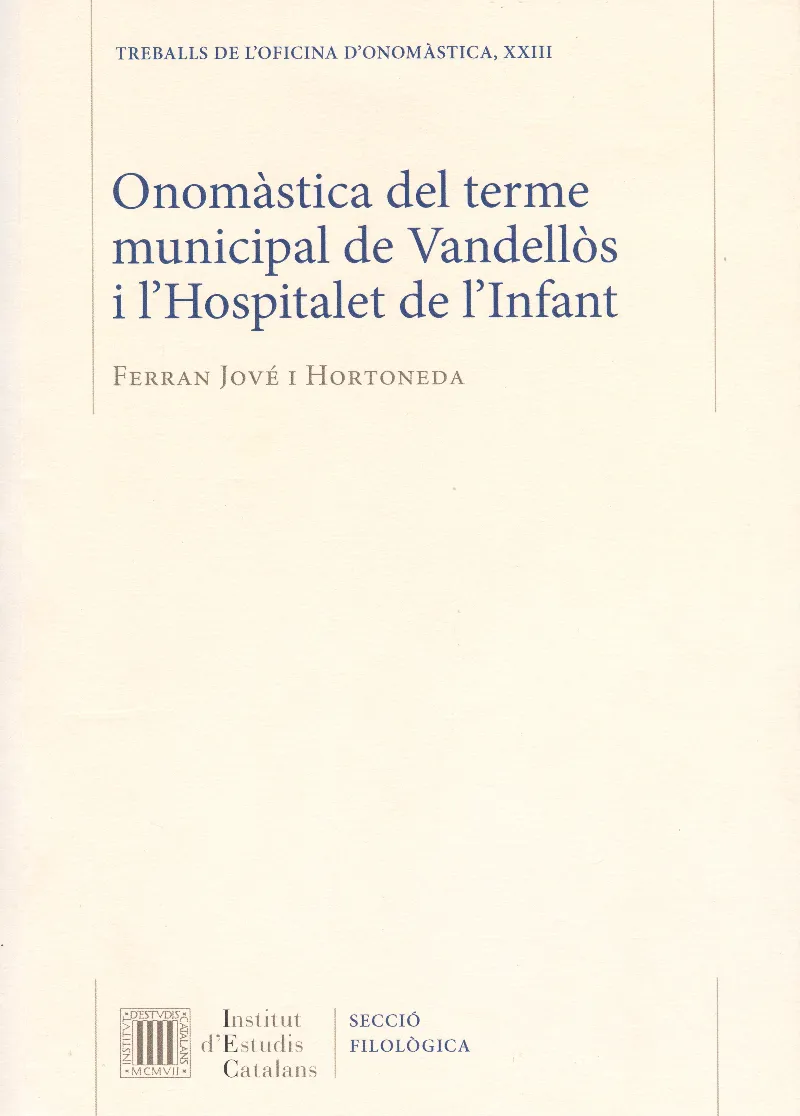 Onomàstica del terme municipal de Vandellòs i l'Hospitalet de l'Infant