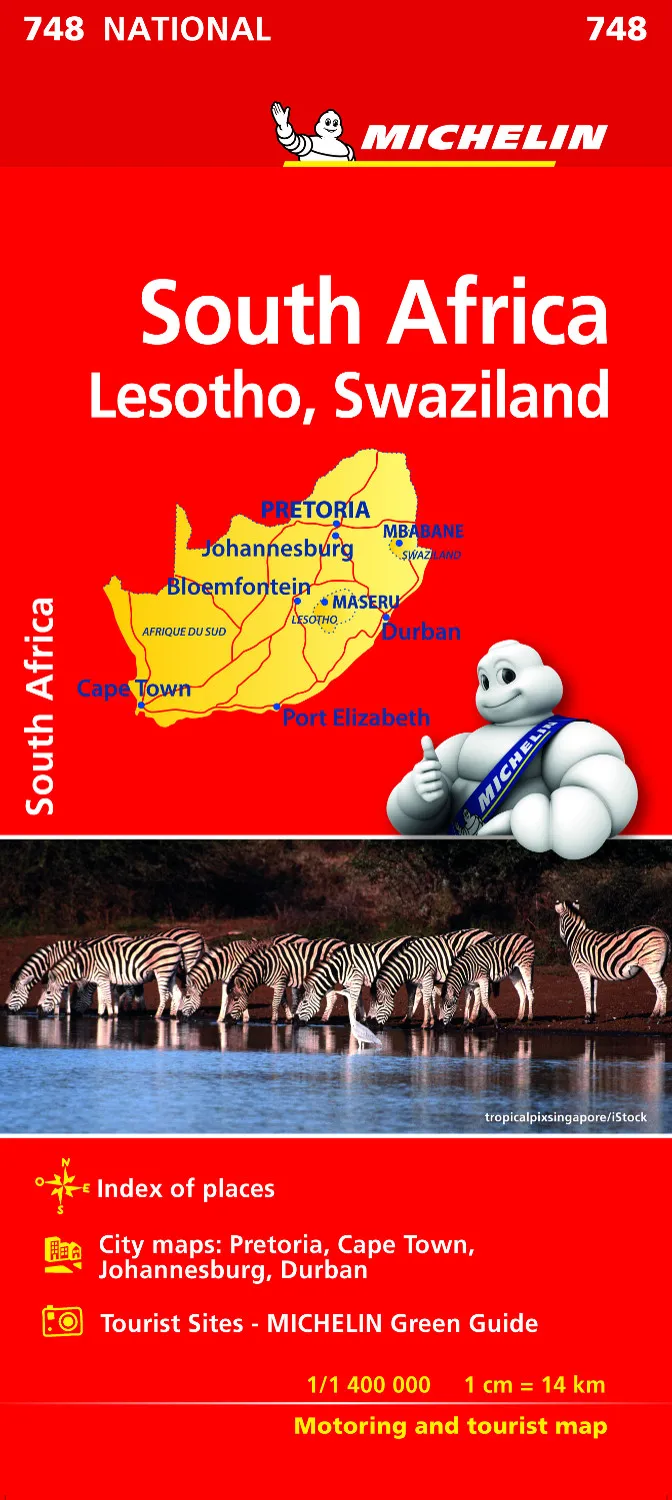 SOUTH AFRICA LESOTHO, SWAZILAND -MAPA-