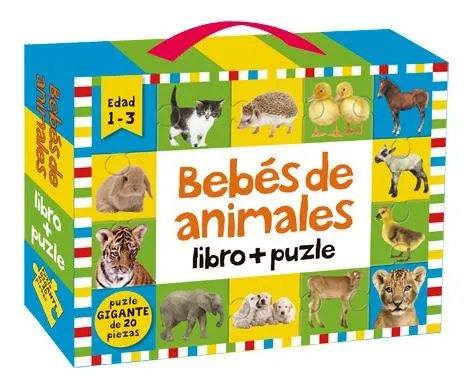 BEBES DE ANIMALES -LIBRO + PUZLE GIGANTE DE 20 PIEZAS-