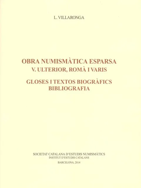 Obra numismàtica esparsa: V