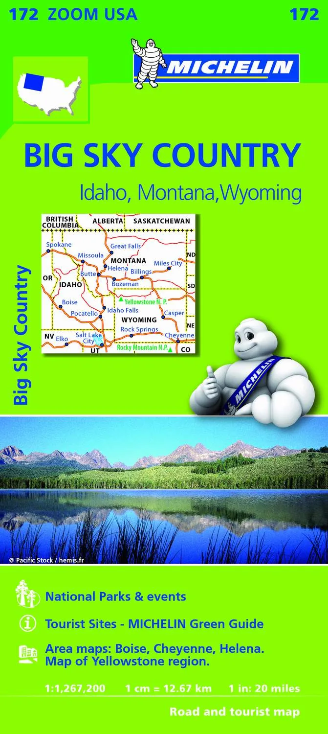 Mapa Zoom USA Big Sky Country
