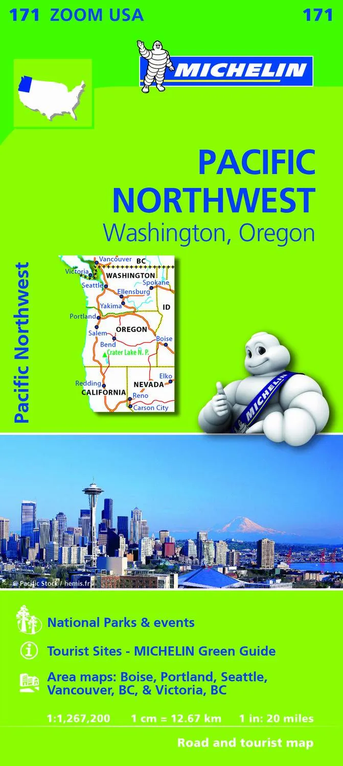 Mapa Zoom USA Pacific Northwest
