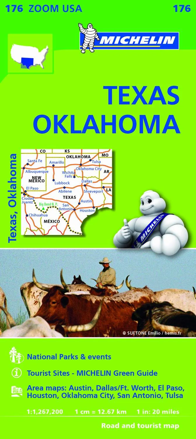 Mapa Zoom USA Texas - Oklahoma
