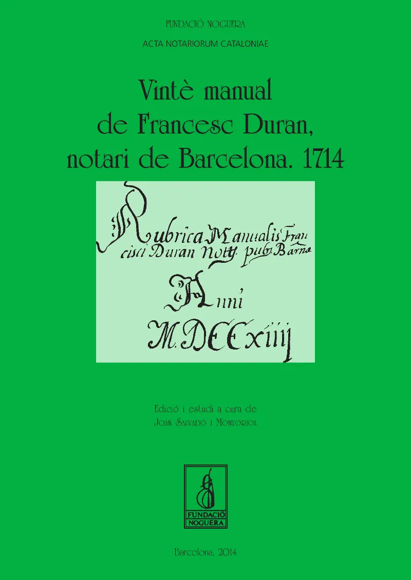 VINTE MANUAL DE FRANCESC DURAN NOTARI DE BARCELONA