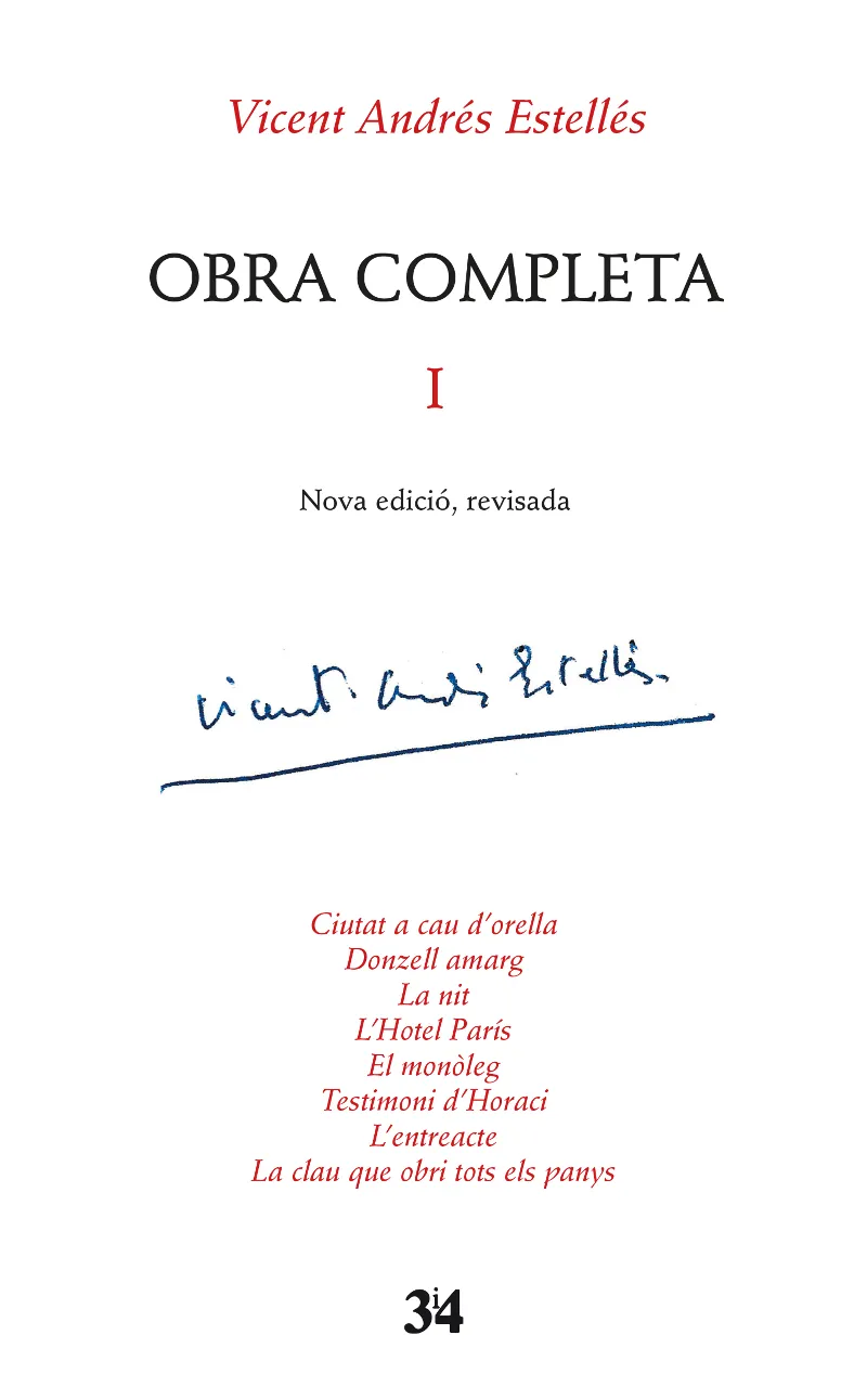 OBRA COMPLETA I - ESTELLES, VICENT ANDRES-