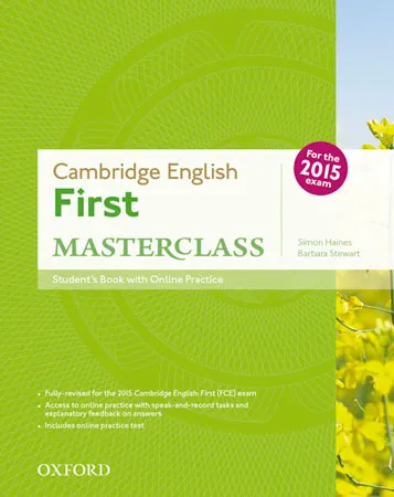 CAMBRIDGE FIRST CERTIFICATE MASTERCLASS STUDENT'S BOOK + ONLINE PRACTICE TEST EXAM PACK 2015