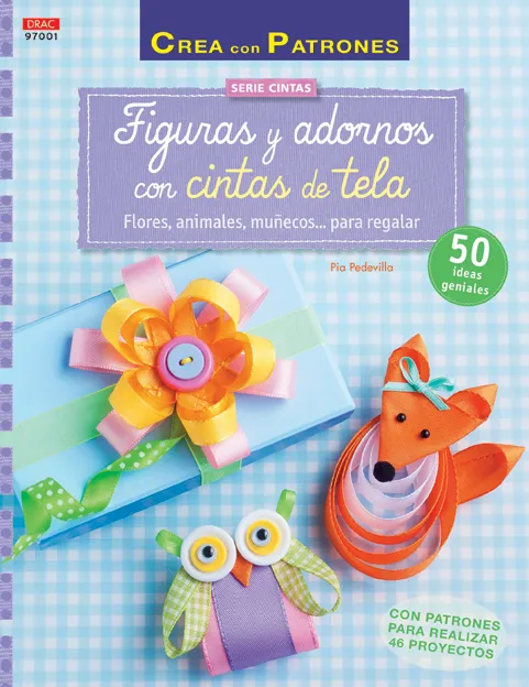 Figuras y adornos con cintas de tela