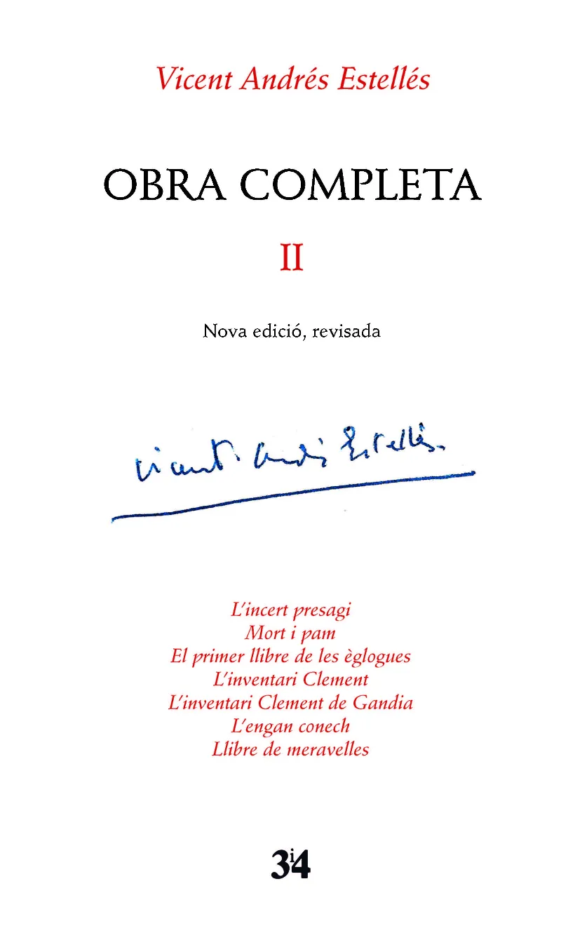 OBRA COMPLETA II -VICENT ANDRES ESTELLES-