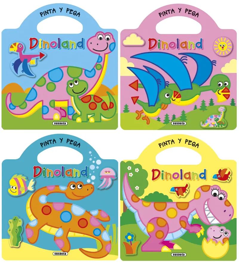 Pinta y pega dinoland (4 títulos)