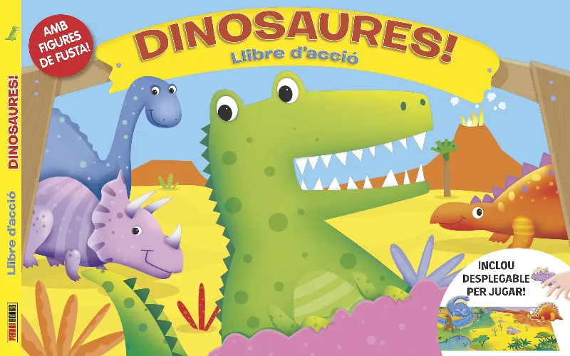 DINOSAURES -LLIBRE D'ACCIO- AMB FIGURES DE FUSTA-
