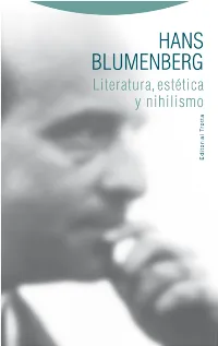 LITERATURA ESTETICA Y NIHILISMO
