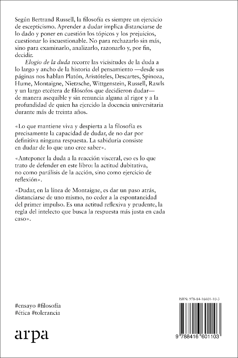 ELOGIO DE LA DUDA
