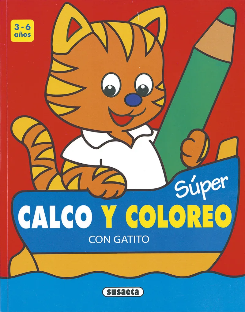 Súper calco y coloreo con gatito 3-6 años