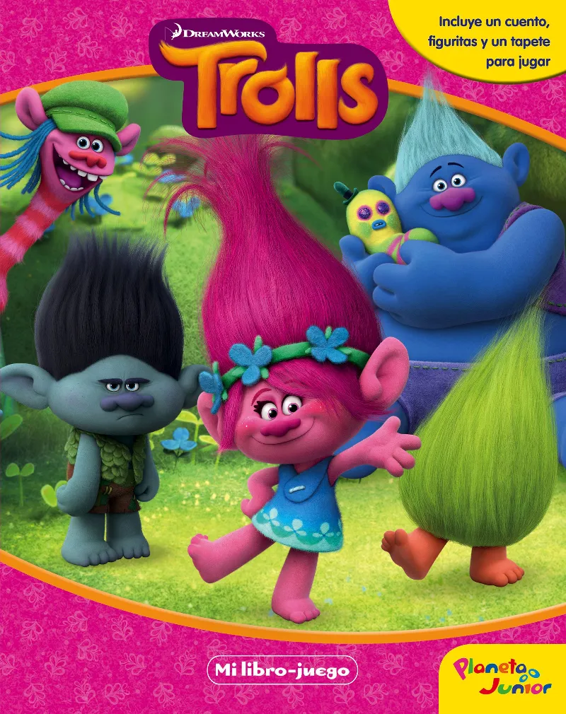 TROLLS -MI LIBRO JUEGO- INCLUYE UN CUENTO FIGURITAS Y UN TAPETE PARA JUGAR