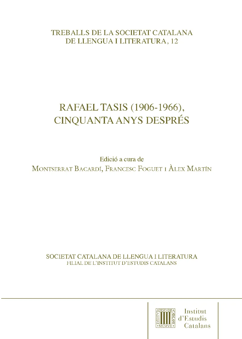 Rafael Tasis (1906-1966), cinquanta anys després