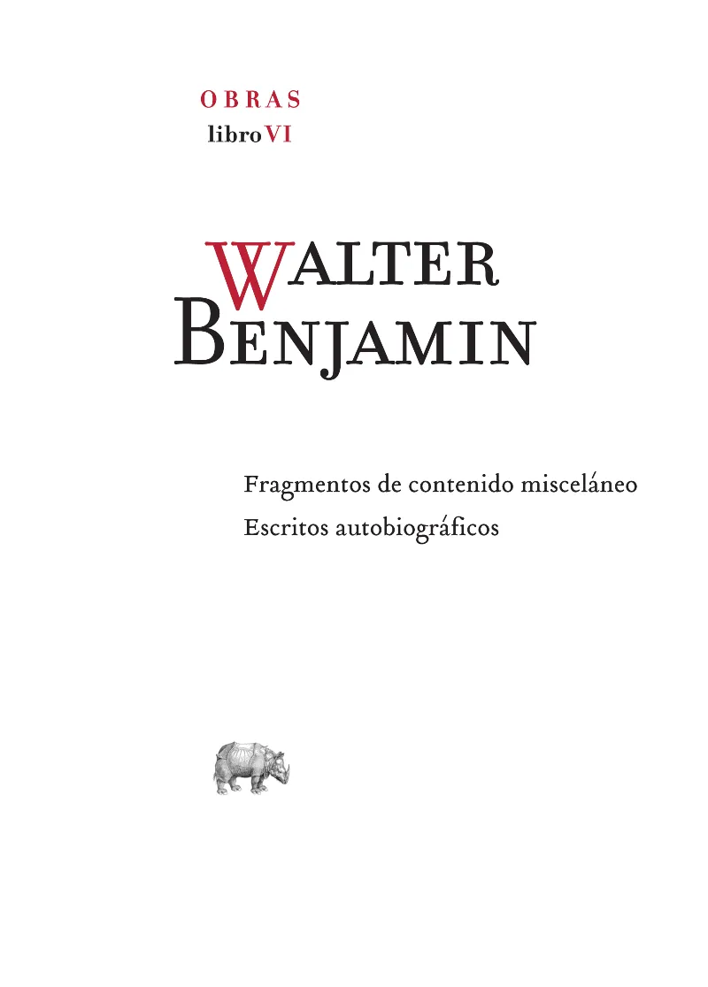 WALTER BENJAMIN OBRAS LIBRO VI