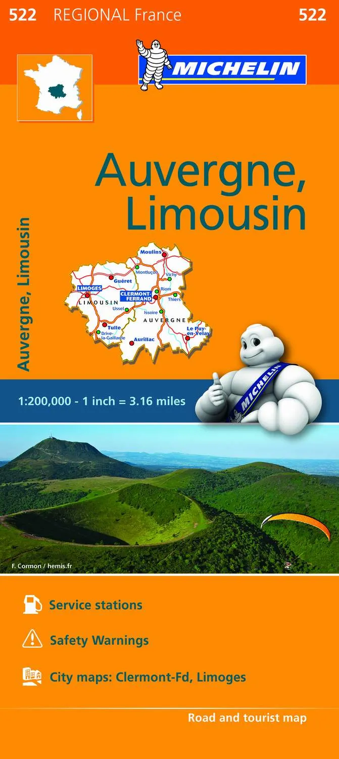 Mapa Regional Auvergne, Limousin