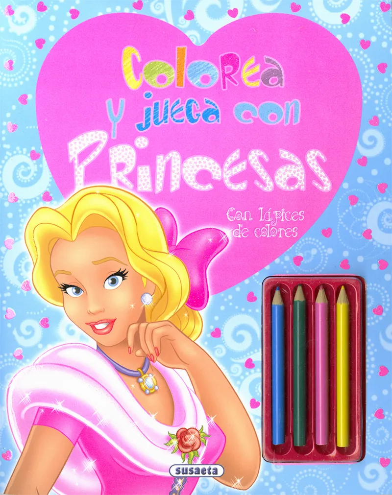 Colorea y juega con princesas. Con lápices de colores