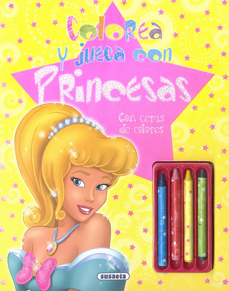 Colorea y juega con princesas. Con ceras de colores