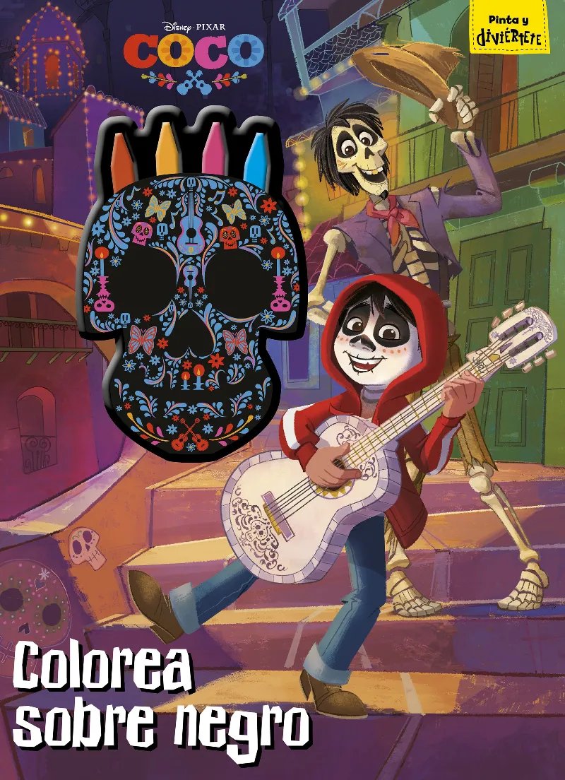 Coco. Colorea sobre negro