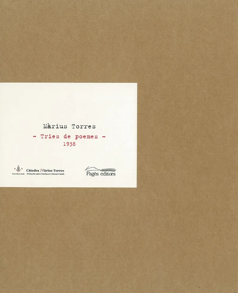 MARIUS TORRES -TRIES DE POEMES - 1938