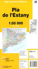MAPA COMARCAL DE CATALUNYA PLA DE L'ESTANY(1:50 000)
