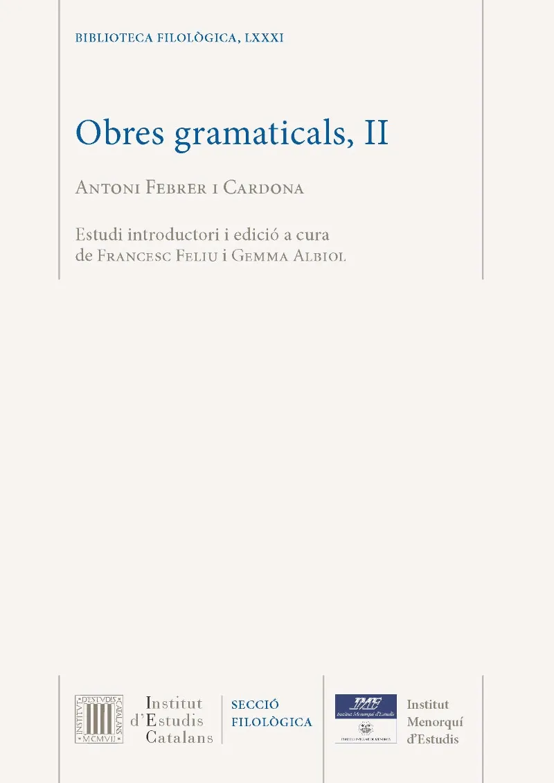 Obres gramaticals, II