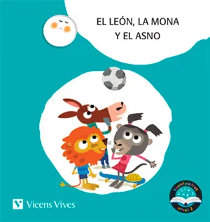 EL LEÓN, LA MONA Y EL ASNO. CUENTALETRAS NIVEL 2 (N). LETRA DE PALO