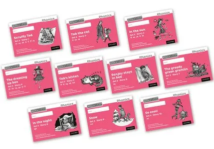 READ WRITE INC PHONICS: BLACK AND WHITE PINK SET 3 STORYBOOKS MIXED PACK OF 10