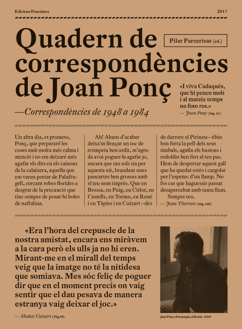 QUADERN DE CORRESPONDENCIES DE JOAN PONÇ