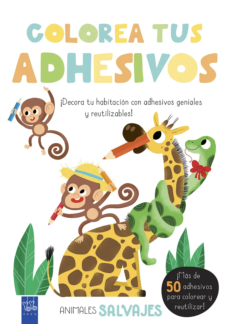 COLOREA TUS ADHESIVOS -ANIMALES SALVAJES-