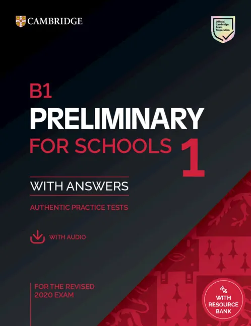 PET PRELIMINARY FOR SCHOOLS 1 PAST PAPERS SB + KEY + AUDIO