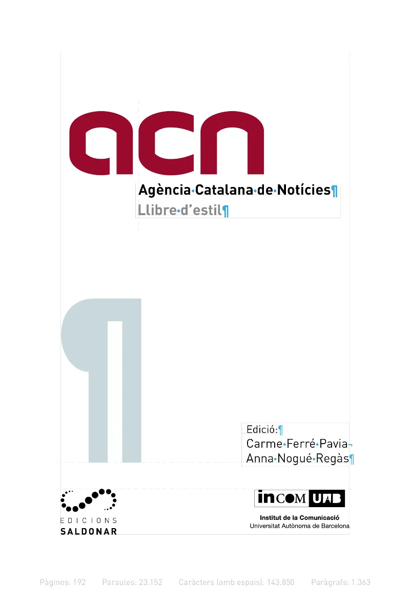 LLIBRE D'ESTIL DE L'ACN -AGENCIA CATALANA DE NOTICIES-