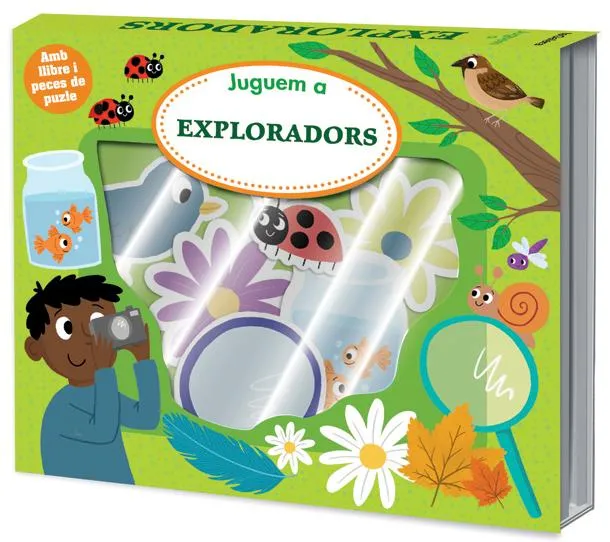 JUGUEM A EXPLORADORS - CAPSA AMB LLIBRE I PECES DE PUZLE -