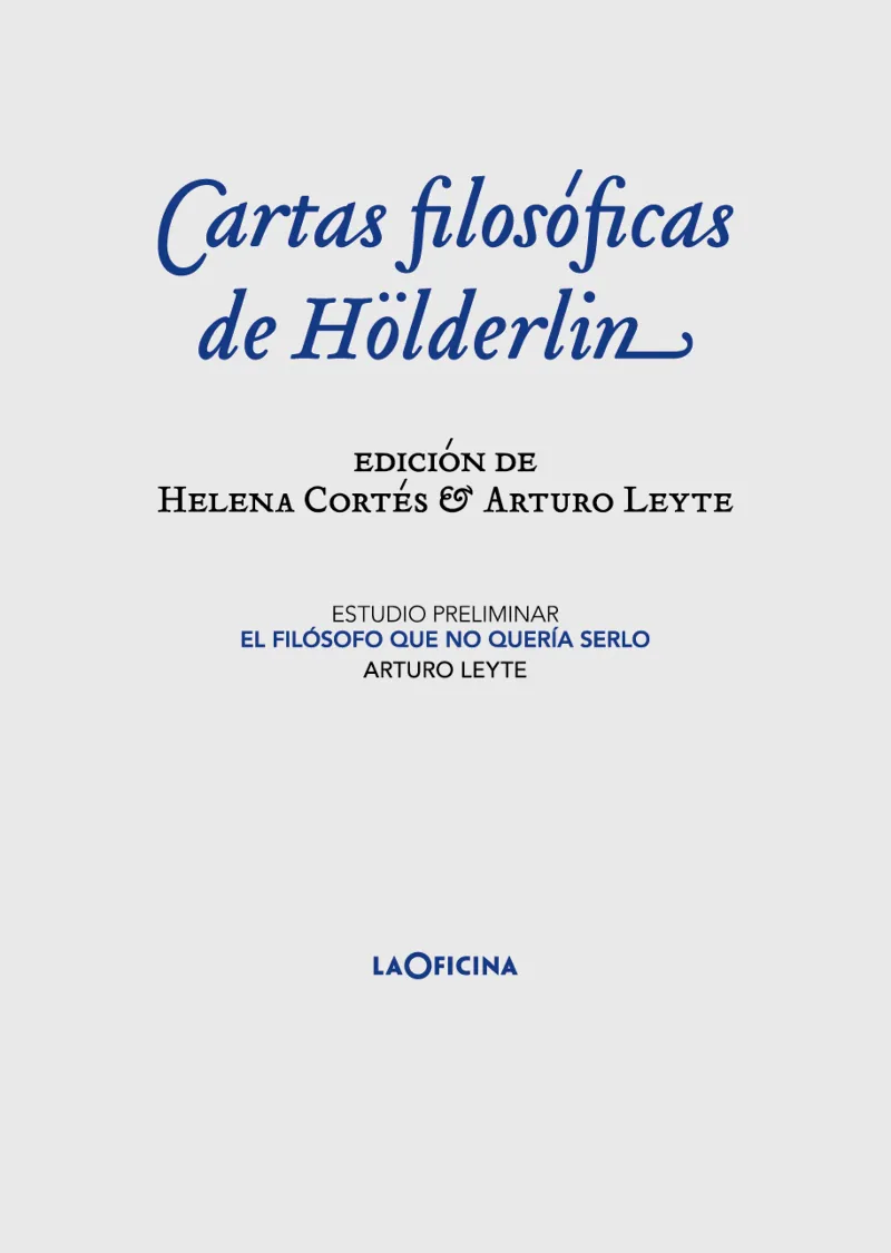 CARTAS FILOSOFICAS DE HOLDERLIN